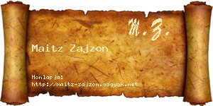 Maitz Zajzon névjegykártya